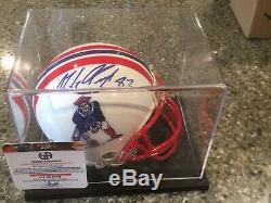Rob Gronkowski Autographed Patriots Throwback Mini Helmet WithCOA And Display Case