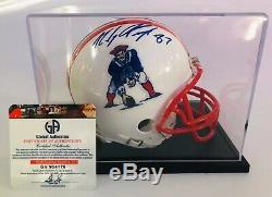 Rob Gronkowski Autographed Signed Throwback Mini Helmet GA COA with Display Case