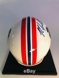 Rob Gronkowski Autographed Signed Throwback Mini Helmet GA COA with Display Case