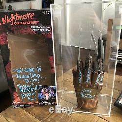 Robert Englund Signed Elm Street 3 Freddy Krueger Glove W Display Case COA Proof