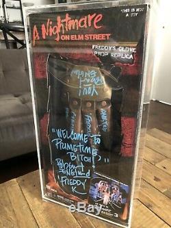 Robert Englund Signed Elm Street 3 Freddy Krueger Glove W Display Case COA Proof