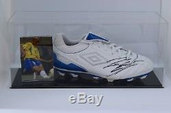 Roberto Carlos Signed Autograph Football Boot Display Case Brazil AFTAL COA