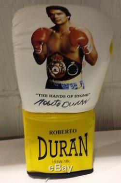 Roberto Duran Hand Signed Boxing Glove In a Display Case RARE COA