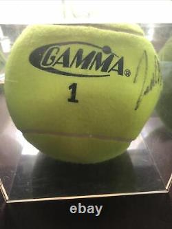 Rod Laver And Todd Martin Signed Jumbo Ball In Display Case FBR COA 1/28/2004