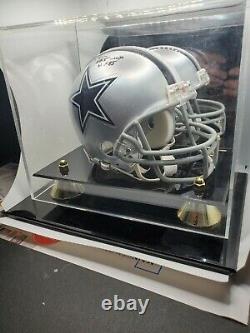 Roger Staubach Signed Autographed Dallas Cowboy Mini Helmet withCOA & Display Case