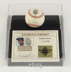 Rollie Fingers Signed AL Baseball with Thumbprint w Display Case (Sport Print)