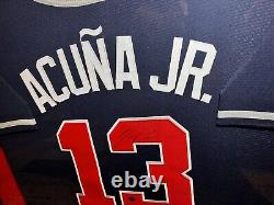 Ronald Acuna Jr Signed Jersey With Display Case And Withcoa