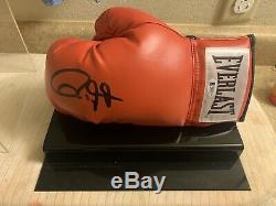 Roy Jones Jr. Signed Everlast Boxing Glove (Beckett COA) with display Case