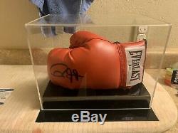 Roy Jones Jr. Signed Everlast Boxing Glove (Beckett COA) with display Case