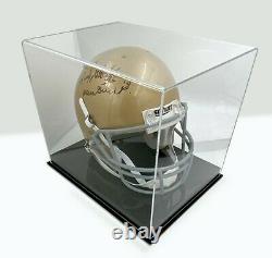Rudy Notre Dame Autographed FS Replica Football Helmet w Display Case COA
