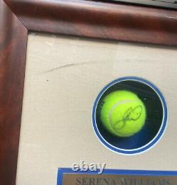 SERENAVENUS WILLIAMSAutograph signed COA tennis balls shadow display case