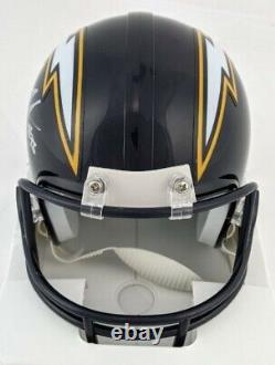SHAWNE MERRIMAN Signed San Diego Chargers Mini Helmet (Beckett COA) WithDisplay