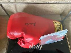 SIGNED Muhammad Ali Signed Boxing Glove Stacks of Plaques COA in display case