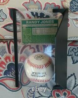 SIGNED SAN DIEGO PADRES RANDY JONES & CARD DISPLAY CASE WithINSC 1976 CY PROOF COA