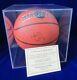 Signed Withcoa Monty Williams Nba Spalding Basketball Withplastic Cube Display Case
