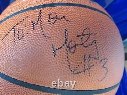 SIGNED withCOA MONTY WILLIAMS NBA SPALDING BASKETBALL WithPLASTIC CUBE DISPLAY CASE