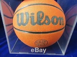 SIGNED withUPPER DECK COA SHAWN KEMP NBA WILSON BASKETBALL WithDISPLAY CUBE CASE