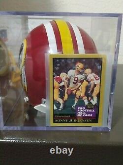 SONNY JURGENSEN Signed Washington Redskins Mini Helmet (Beckett COA) WithDisplay
