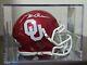Steve Owen Signed Oklahoma Sooners Speed Mini Helmet (jsa Coa) Withdisplay Case