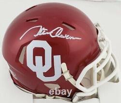 STEVE OWEN Signed Oklahoma Sooners Speed Mini Helmet (JSA COA) WithDisplay Case