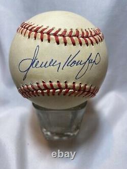 Sandy Koufax Los Angeles Dodgers Autographed Baseball with COA in a display Case