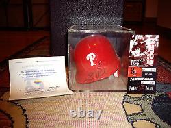 Scott Rolen Autographed Phillies Mini Helmet, Riddle COA, Display Case + Extra