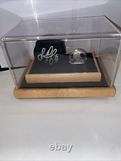 Sergei Fedorov Signed Puck & 1 Ounce Silver Coin & Display Rotating Case JSA COA