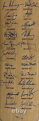 Shane Warne + 24 Victorian Bushrangers Team Signed Cricket Bat 1998/99 VCA COA