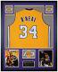 Shaquille O'neal Autographed & Framed Yellow Lakers Jersey Auto Beckett Coa