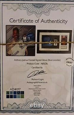 Signed Anthony Joshua Boxing Glove In Display Case With COA