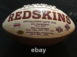 Signed Charlie Taylor Redskins HOF 1984 Football & Display Case COA