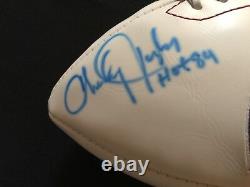 Signed Charlie Taylor Redskins HOF 1984 Football & Display Case COA
