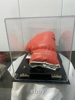 Signed MUHAMMAD ALI Boxing Shelter Glove With Display Case With Name Plate COA