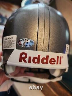 Signed Mike Alstott #40 A-Train Mini Riddell Helmet + NEW Display Case & COA