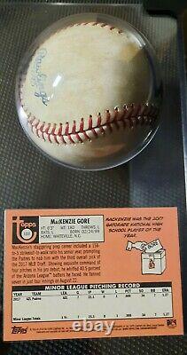 Signed Sd Padres Mackenzie Gore Mlb Baseball & Rc Card Display Case Proof Coa