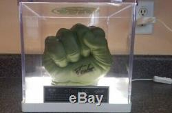 Stan Lee Signed Incredible Hulk Hand Glove Fist Lighted Custom Display Case Coa