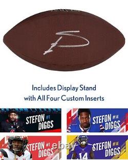 Stefon Diggs Signed NFL Football with Custom Display Stand (Beckett COA) Auto