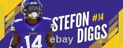 Stefon Diggs Signed NFL Football with Custom Display Stand (Beckett COA) Auto