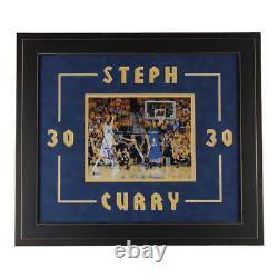 Stephen Curry Signed Warriors 19.5x22.5 Custom Framed Photo Display Beckett COA