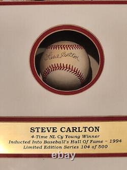 Steve Carlton Signed Baseball Shadow Box Limited Edition COA Phillies