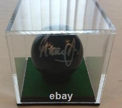 Steve Davis Hand Signed Black Snooker Ball In Display Case AFTAL Coa Proof