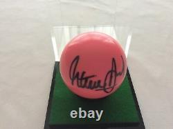 Steve Davis Hand Signed Pink Snooker Ball In Display Case AFTAL Coa Proof