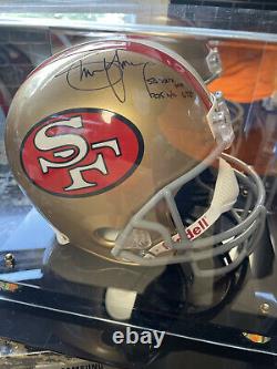 Steve Young Autographed SB XXIX MVP 49ers Replica Helmet with COA & Display Case