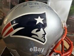 TOM BRADY SIGNED FULL-SIZE NFL HELMET IN DISPLAY CASE w COA