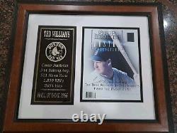 Ted Williams Signed Custom Framed To 20 x 22 Photo Display WithCOA