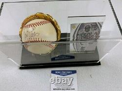 Terrell Davis Autographed Baseball and Player Card with Display Case BECKETT COA