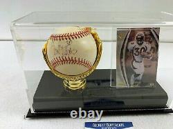 Terrell Davis Autographed Baseball and Player Card with Display Case BECKETT COA