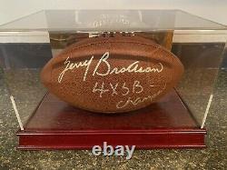 Terry Bradshaw Autographed Football 4X SB Champs with Premium Display Case COA