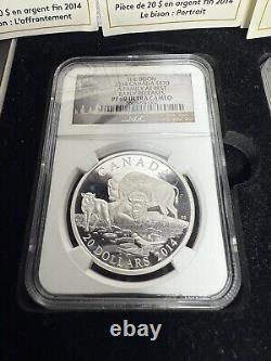 The Bison 2014 Canada S$20 Set Early Releases PF69 Ultra Cameo -COAs/Display Box