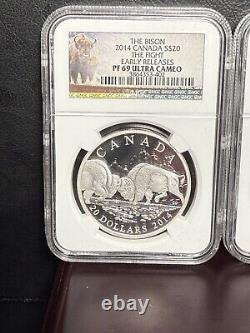 The Bison 2014 Canada S$20 Set Early Releases PF69 Ultra Cameo -COAs/Display Box